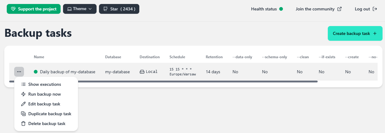 PgBackWeb Ad-Hoc Backup Option