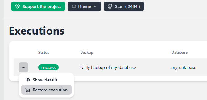 PgBackWeb Restore Execution Option