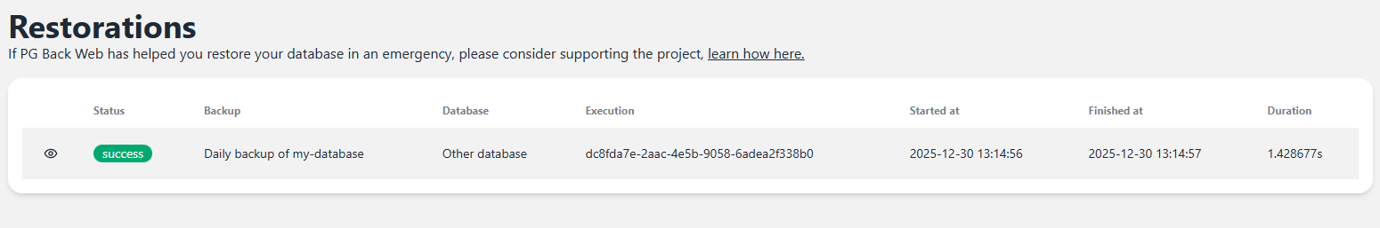 PgBackWeb Restore Progress