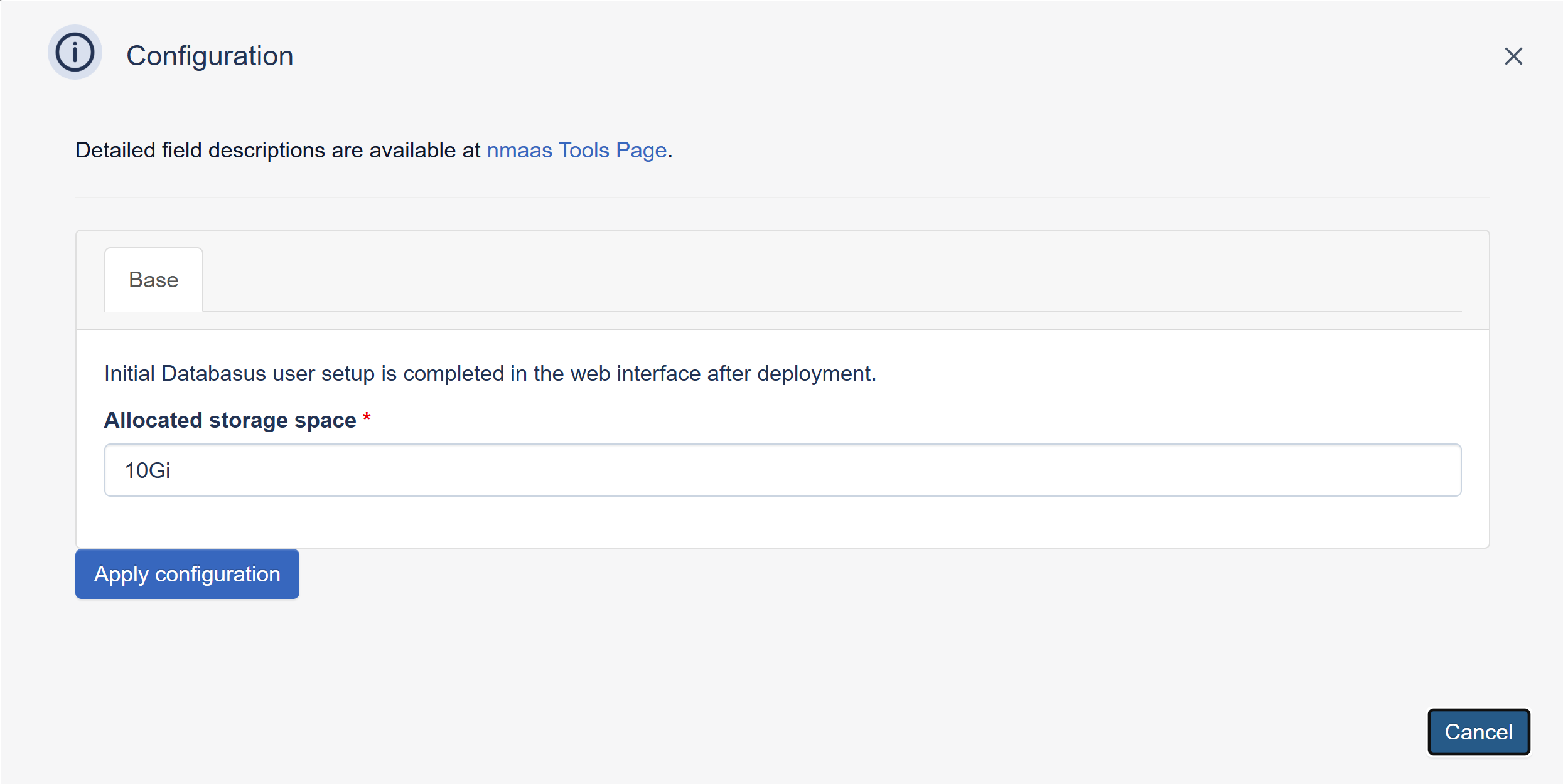 Databasus configuration wizard