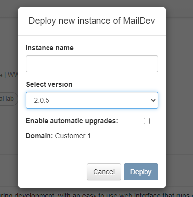 New MailDev Instance