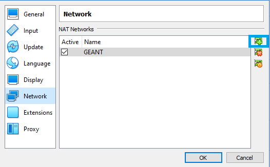 Creating a new NAT network in Virtualbox